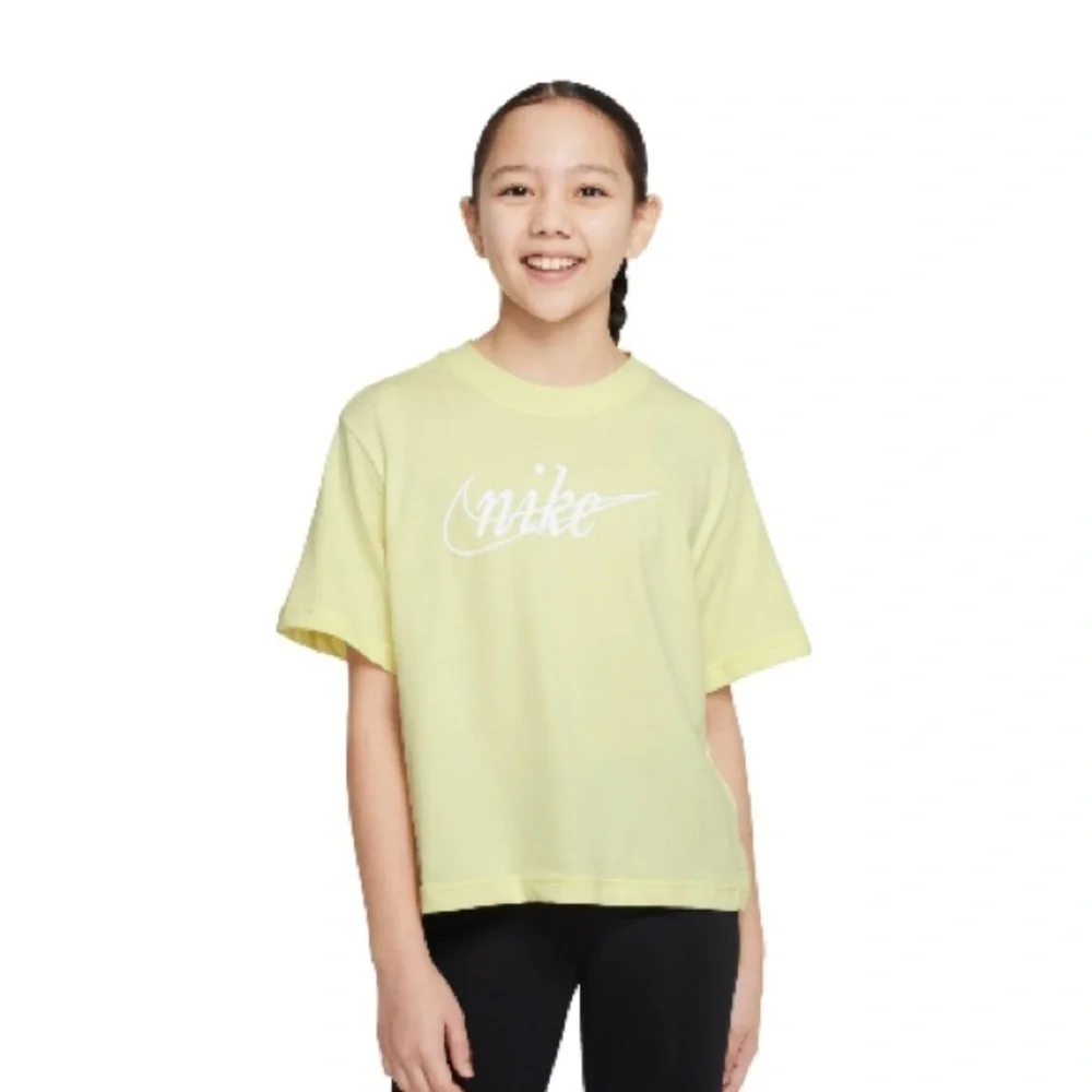 NIKE GIRLS DRI-FIT CHECK LOGO TRAINING T-SHIRT L (14/16)US